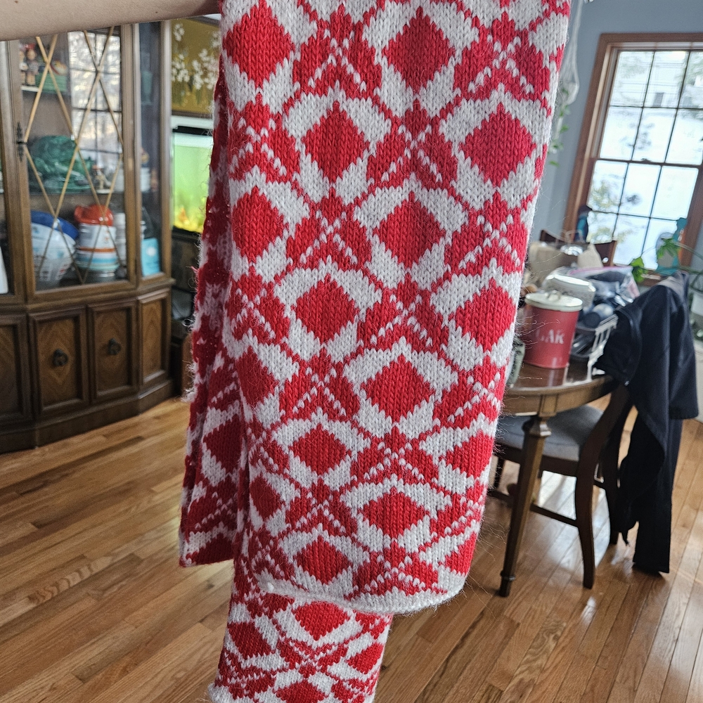Free People Red and White Knit Accessory